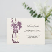 Mason Jar & Wildblume Hochzeitsempfang Begleitkarte (Stehend Vorderseite)