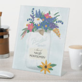 Mason Jar & Wildblumen Brautparty Sockelschild (In Situ)