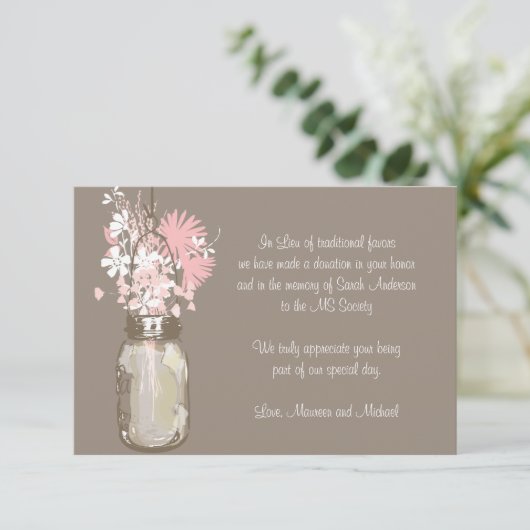 Mason Jar & Wildblumen Fvor Card (Stehend Vorderseite)