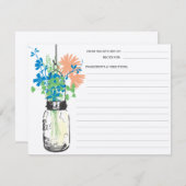 Mason Jar & Wildblumen Rezeptkarte (Vorne/Hinten)