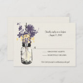 Mason Jar & Wildblumen RSVP-Karte RSVP Karte (Vorne/Hinten)