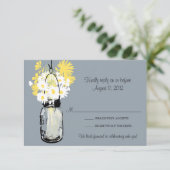 Mason Jar & Wildblumen RSVP-Karte RSVP Karte (Stehend Vorderseite)