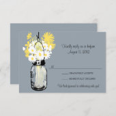 Mason Jar & Wildblumen RSVP-Karte RSVP Karte (Vorne/Hinten)