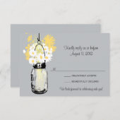 Mason Jar & Wildblumen RSVP-Karte RSVP Karte (Vorne/Hinten)