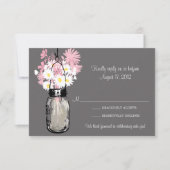 Mason Jar & Wildblumen RSVP-Karte RSVP Karte (Vorderseite)