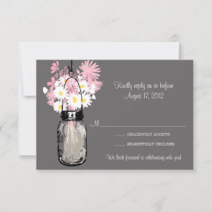 Mason Jar & Wildblumen RSVP-Karte RSVP Karte