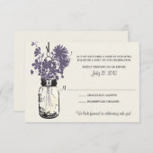 Mason Jar & Wildblumen RSVP-Karte RSVP Karte (Vorne/Hinten)