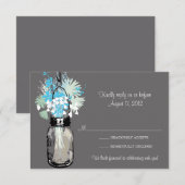 Mason Jar & Wildblumen RSVP-Karte RSVP Karte (Vorne/Hinten)