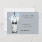 Mason Jar & Wildblumen RSVP-Karte RSVP Karte (Vorderseite)