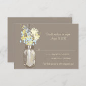 Mason Jar & Wildblumen RSVP-Karte RSVP Karte (Vorne/Hinten)