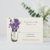 Mason Jar & Wildblumen RSVP-Karte RSVP Karte (Stehend Vorderseite)