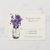 Mason Jar & Wildblumen RSVP-Karte RSVP Karte (Vorne/Hinten)