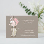 Mason Jar & Wildblumen RSVP-Karte RSVP Karte (Stehend Vorderseite)