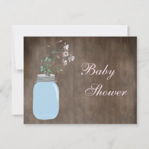 Mason Jar & Wildblumen Rustic Baby Dusche Einladung
