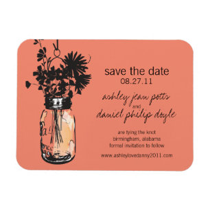 Mason Jar & Wildblumen Save the Date Magnet
