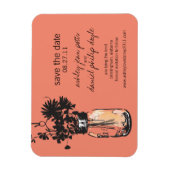 Mason Jar & Wildblumen Save the Date Magnet (Vertikal)