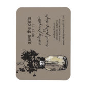 Mason Jar & Wildblumen Save the Date Magnet (Vertikal)