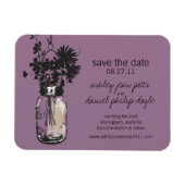 Mason Jar & Wildblumen Save the Date Magnet (Horizontal)