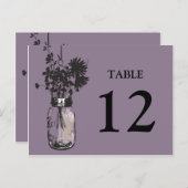 Mason Jar & Wildblumen Tischkarte Postkarte (Vorne/Hinten)