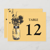 Mason Jar & Wildblumen Tischkarte Postkarte (Vorne/Hinten)
