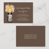 Mason Jar & Wildblumen Visitenkarte (Vorne/Hinten)