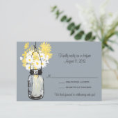 Mason Jar Wildflowers RSVP Card & (Stehend Vorderseite)
