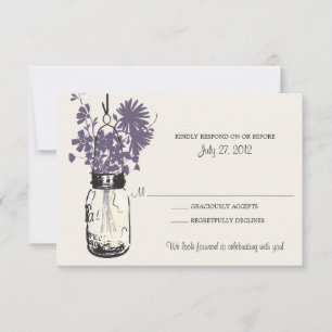 Mason Jar & Wildflowers RSVP Karte