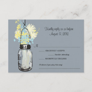 Mason Jar & Wildflowers RSVP-Karte RSVP Karte