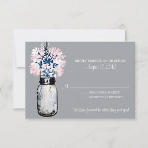 Mason Jar & Wildflowers RSVP-Karte RSVP Karte