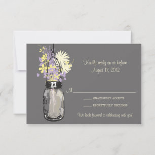 Mason Jar & Wildflowers RSVP-Karte RSVP Karte