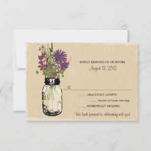 Mason Jar & Wildflowers RSVP-Karte RSVP Karte
