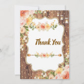 Mason Jar with a rustic flowers invitation Einladung (Rückseite)