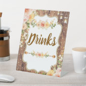 Mason Jar with a rustic flowers table sign Sockelschild (In SItu)