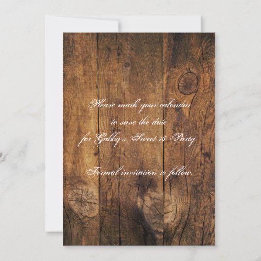 Mason Jar Yellow Daisies Sweet 16 Save the Date (Rückseite)