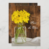 Mason Jar Yellow Daisies Sweet 16 Save the Date (Vorne/Hinten)