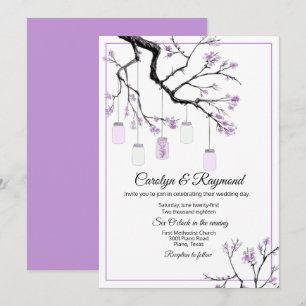 Mason Jar zur Einladung von Bäumen Hochzeiten