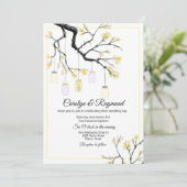 Mason Jar zur Einladung von Bäumen Hochzeiten (Stehend Vorderseite)