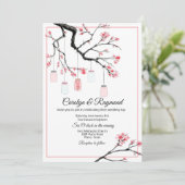 Mason Jar zur Einladung von Bäumen Hochzeiten (Stehend Vorderseite)