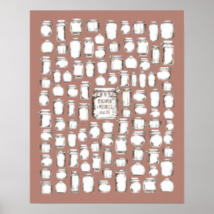 Mason Jars - 100 Signature Guest Book Alternative Poster