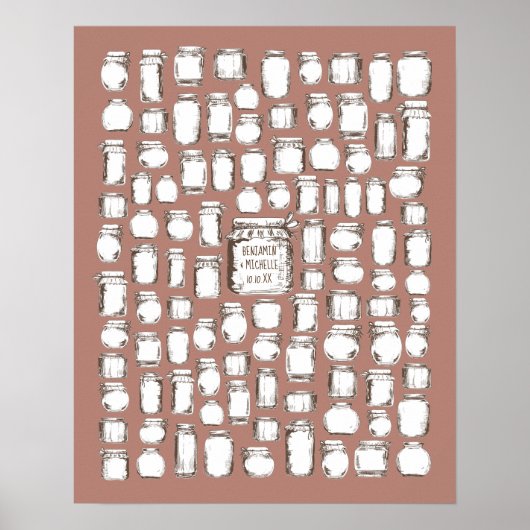 Mason Jars - 100 Signature Guest Book Alternative Poster (Vorne)