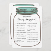 Mason Jars 2x Baby Shower Game- Ratschlag | Wer we Einladung (Vorne/Hinten)