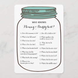 Mason Jars 2x Baby Shower Game- Ratschlag | Wer we Einladung