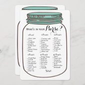 Mason Jars 2x Brautparty Games Pursuit | Wünsche Einladung (Vorne/Hinten)