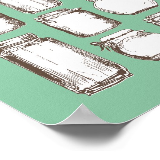 Mason Jars - 50 Signature Guest Book Alternative Poster (Ecke)