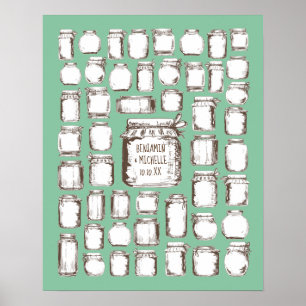 Mason Jars - 50 Signature Guest Book Alternative Poster