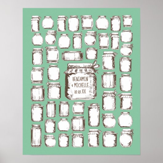 Mason Jars - 50 Signature Guest Book Alternative Poster (Vorne)