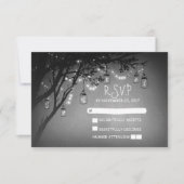 Mason Jars Baum Land rustikale Hochzeit RSVP Karte (Vorderseite)