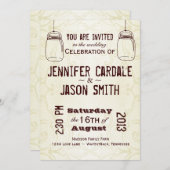 Mason Jars Country Wirbel Hochzeiten Einladungen (Vorne/Hinten)