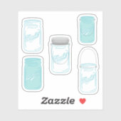 Mason Jars Custom Rustic Wedding Sticker Set (Blatt)
