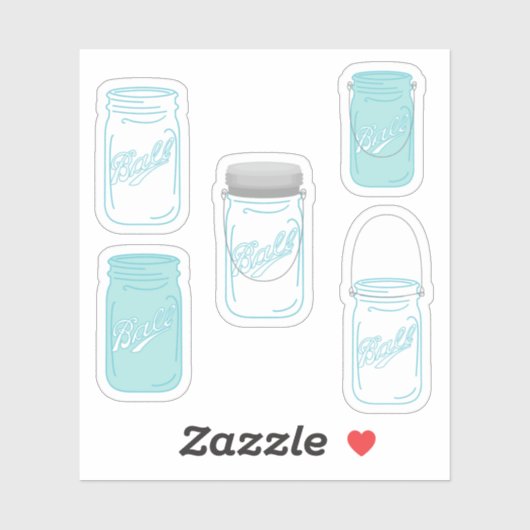 Mason Jars Custom Rustic Wedding Sticker Set (Blatt)